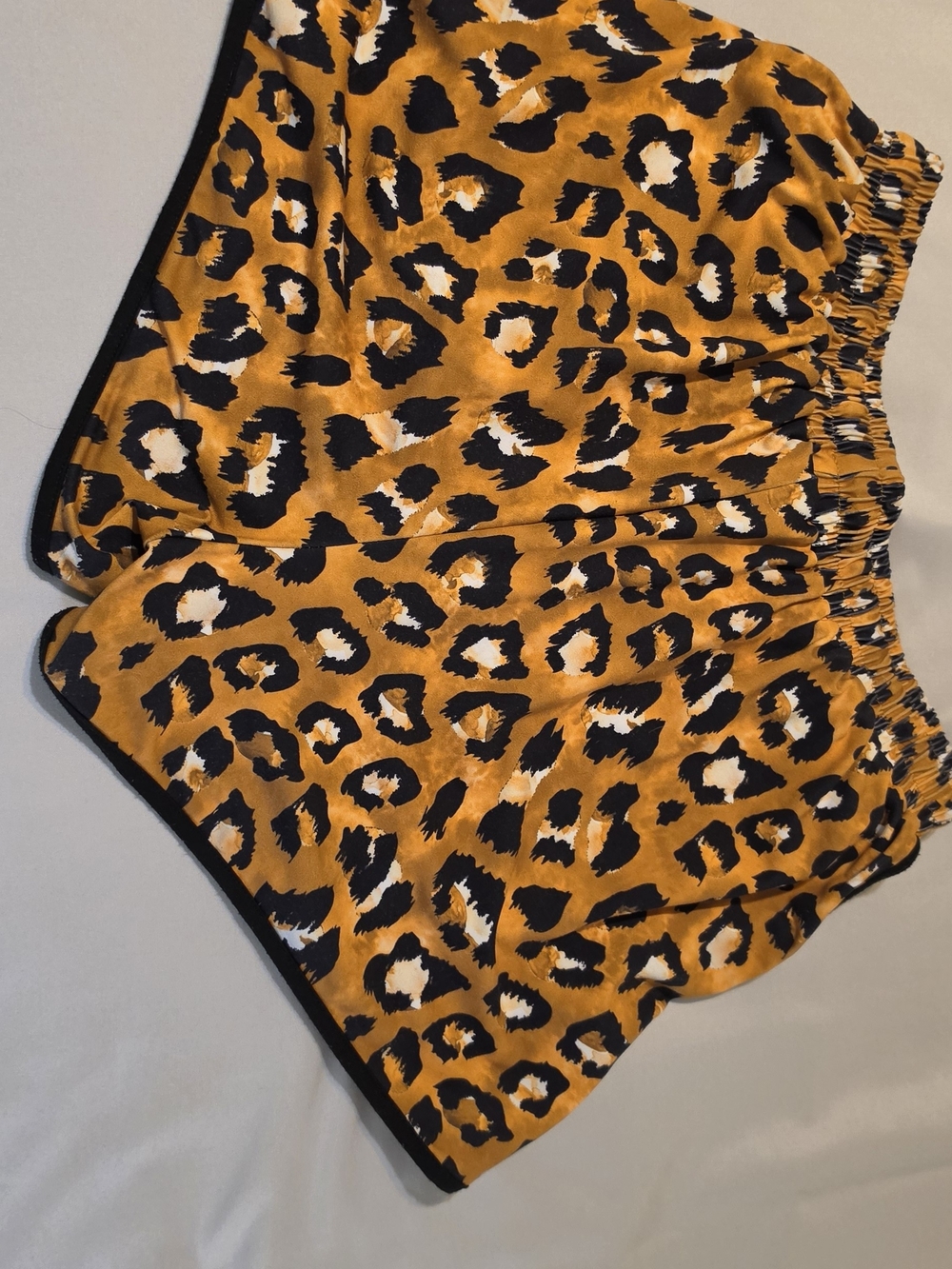 Daisy Rae High Waist Leopard Print Women’s Shorts in Orange, Black, White - Picture 2 of 4